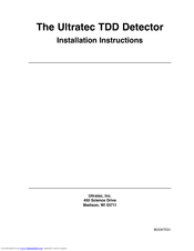 Ultratec TDD Detector Installation Instructions Manual
