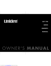 Uniden DCT 748 Series Owner's Manual