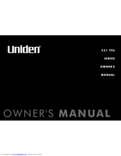 Uniden EZI 996 Series Owner's Manual