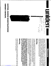 Uniden HH978XL Owner's Manual