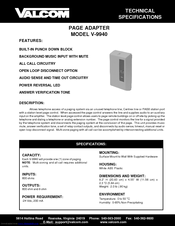 Valcom V-9940 Technical Specifications