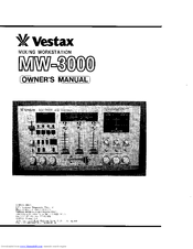 Vestax MW-3000 Owner's Manual