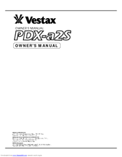 Vestax PDX-a2S Owner's Manual