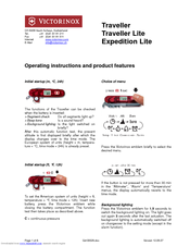 Victorinox Traveller Operating Instructions Manual