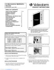 Moog Videolarm WARRIOR 5 Product Instructions