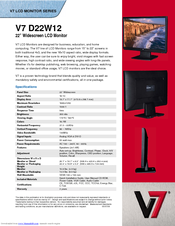 V7 D22W12 Specifications