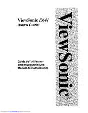 Viewsonic E641 User Manual