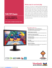Viewsonic VA1913wm VS12490 Specifications