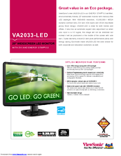 Viewsonic VA2033-LED Specifications