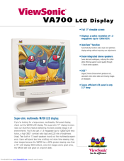 Viewsonic VA700 Specifications