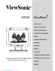 Viewsonic ViewPanel VP151 User Manual