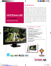 Viewsonic VX2753MH-LED VS13918 Manuals 