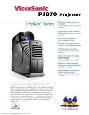 Viewsonic LiteBird PJ870 Specifications