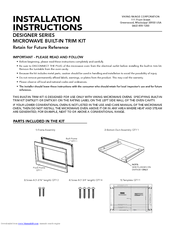 Viking Designer DMOS200SS Installation Instructions