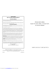Viking Designer DECU1054B Use And Care Manual