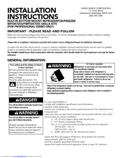 Viking PBRTGK72SS Installation Instructions Manual