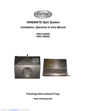 Vinotemp WINEMATE VINO-1500SS Installation, Operation & Care Manual