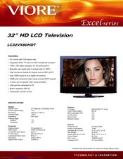 Viore LC32VX60HDT Specifications