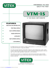 Vitek VTM-15 Features