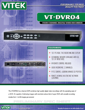 Vitek VT-DVR04 Specifications