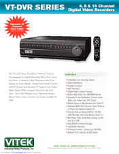 Vitek VT-DVR Specifications
