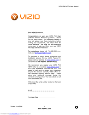 Vizio P42 HDe User Manual