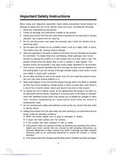 Vtech ev 2650 Operating Instructions Manual