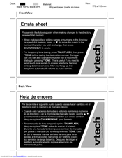 Vtech ia5847 Errata Sheet
