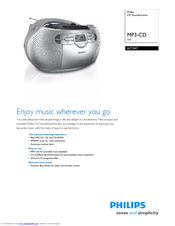 PHILIPS CD Soundmachine AZ1047/12 Specifications