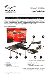 Vuzix iWear AV920 User Manual