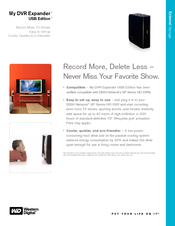 Western Digital WDH1S5000 - My DVR Expander 500 GB External Hard Drive Specifications
