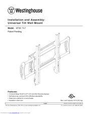 Westinghouse MT80 TILT Installation And Assembly Manual