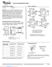 Whirlpool WED5590 Dimensions