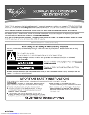 Whirlpool MH1170XSS User Instructions
