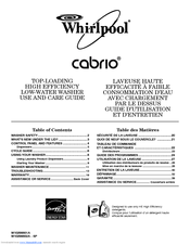 Whirlpool Cabrio,- WTW7800X Use And Care Manual