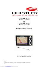 Whistler WGPX-545 Hardware User Manual