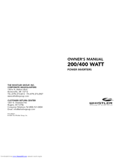 Whistler PI-400 Owner's Manual