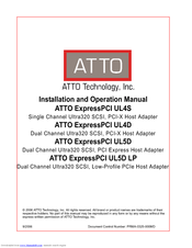 ATTO Technology ExpressPCI UL5D LP Installation And Operation Manual