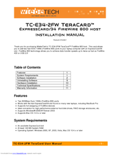 Wiebetech TC-E34-2FW TeraCard Installation Manual