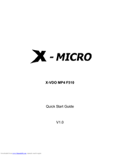 X-Micro XMP3T-F2G Quick Start Manual