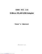 X-Micro XWL-11BUZX User Manual
