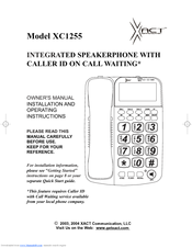 Xact XC1255 Owner's Manual Installation And Operating Instructions