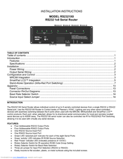 Xantech RS2321X8 Installation Instructions Manual