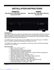 Xantech HD88C Installation Instructions Manual