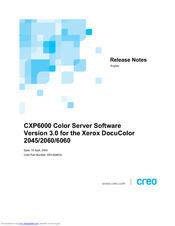 Creo DocuColor 2060 Release Notes