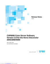 Creo CXP6000 Color Server Release Notes