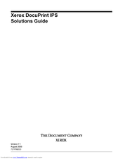 Xerox DocuPrint IPS Solution Manual