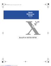 Xerox DocuPrint M760 Quick Reference Manual