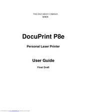 Xerox DocuPrint P8E User Manual