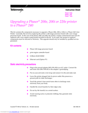 Tektronix Phaser 200i Supplementary Manual